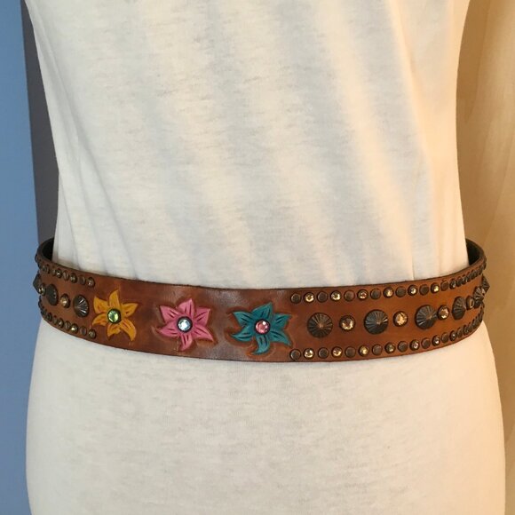 RN Design Brown Rhinestone Belt - Size S-M main image 3